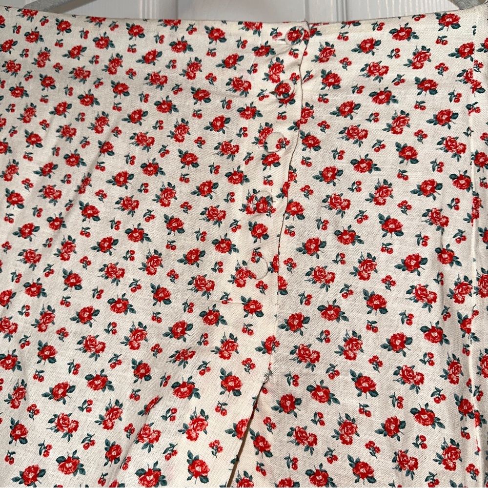 Zara Linen-Viscose Buttoned Side-Slit Skirt BLOGGER'S FAVE! - Picture 3 of 10